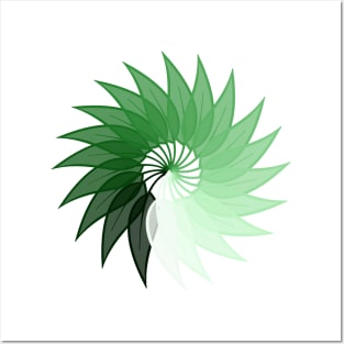 Green Spiral Swirl Posters and Art